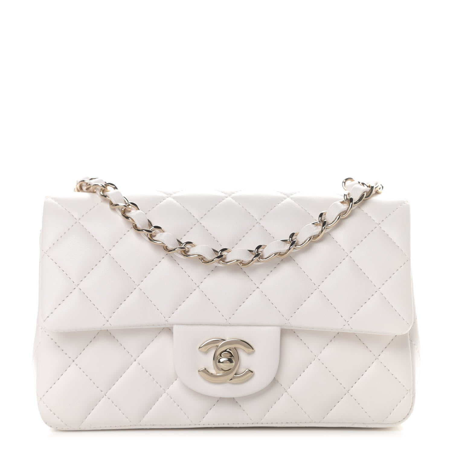 Chanel Lambskin Quilted Mini Rectangular Flap White 1 of 11