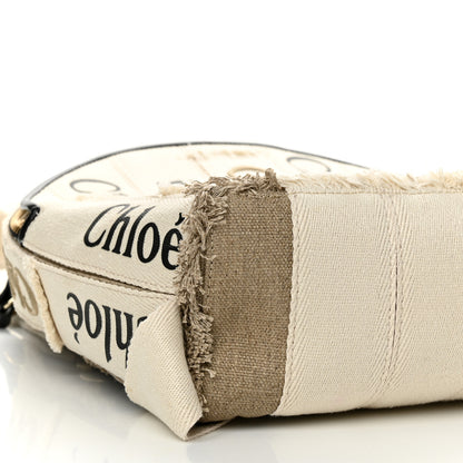 Chloe Canvas Logo Embroidered Woody Backpack Sand 10 of 14