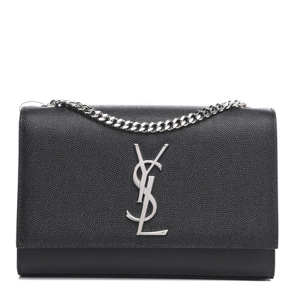 Saint Laurent Grain De Poudre Small Monogram Kate Satchel Black 1 of 9
