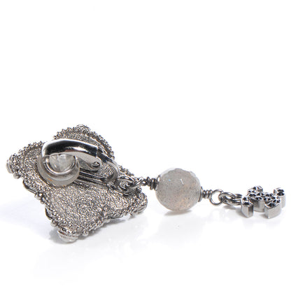 Chanel Pearl CC Drop Clip On Earrings Black 3 of 4