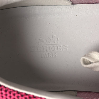 Hermes Air Mesh Suede Goatskin Bouncing Sneakers 40 Rose Multicolor 8 of 8
