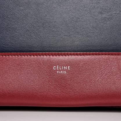 Celine Shiny Smooth Calfskin Medium Frame Shoulder Bag Red Navy 5 of 10