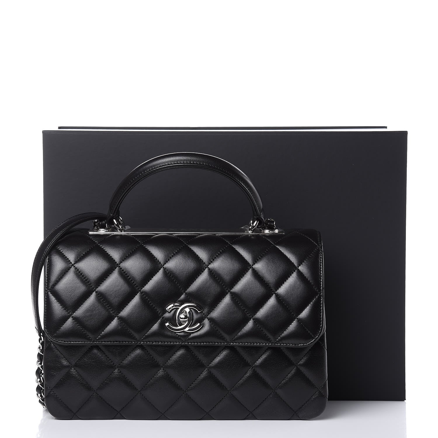 Chanel Lambskin Quilted Medium Trendy CC Flap Dual Handle Bag Black 13 of 13