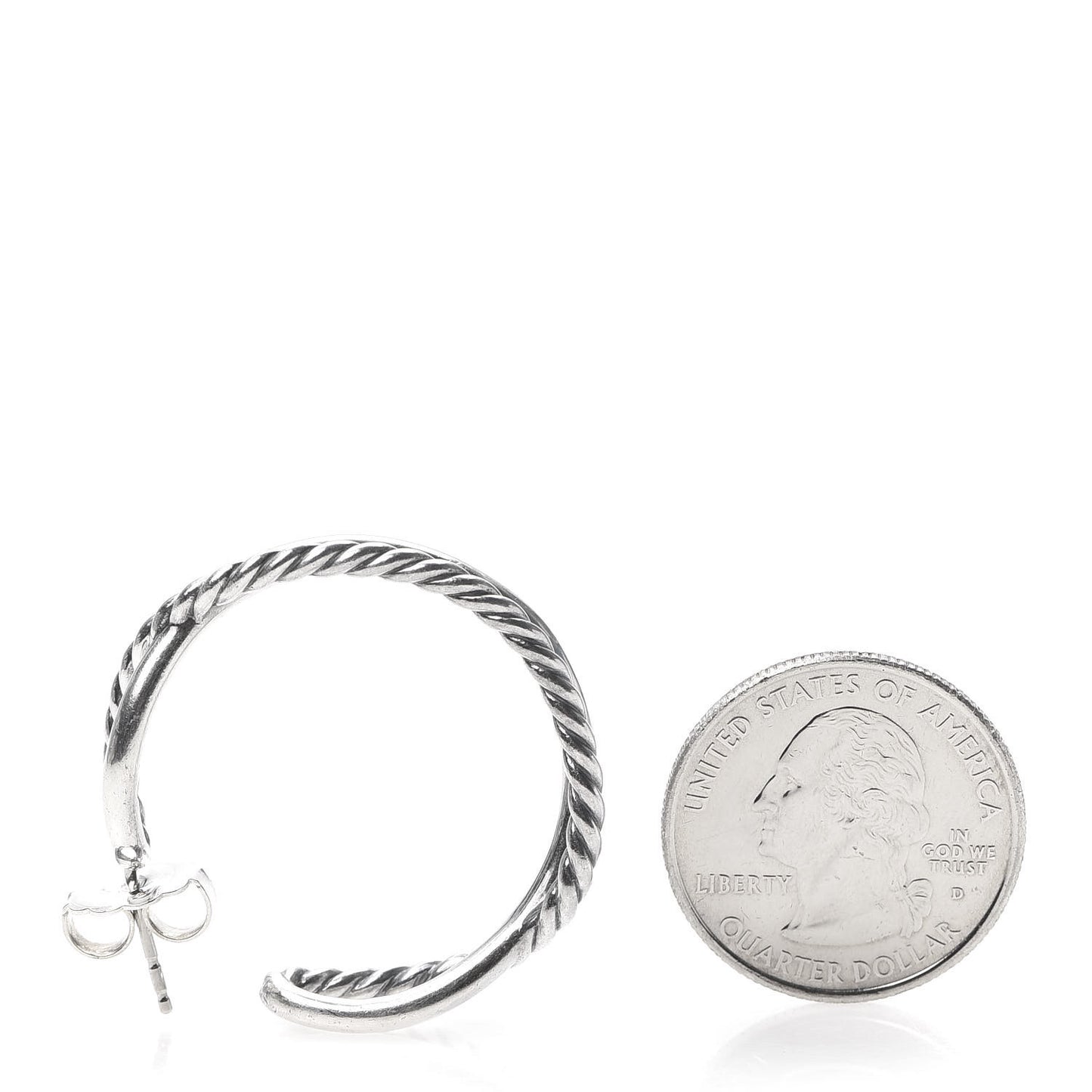 Sterling Silver Crossover Cable Hoop Earrings