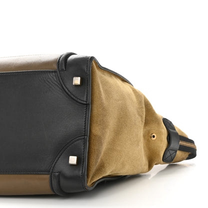 Celine Satin Calfskin Suede Mini Tri-Color Luggage Olive 9 of 15