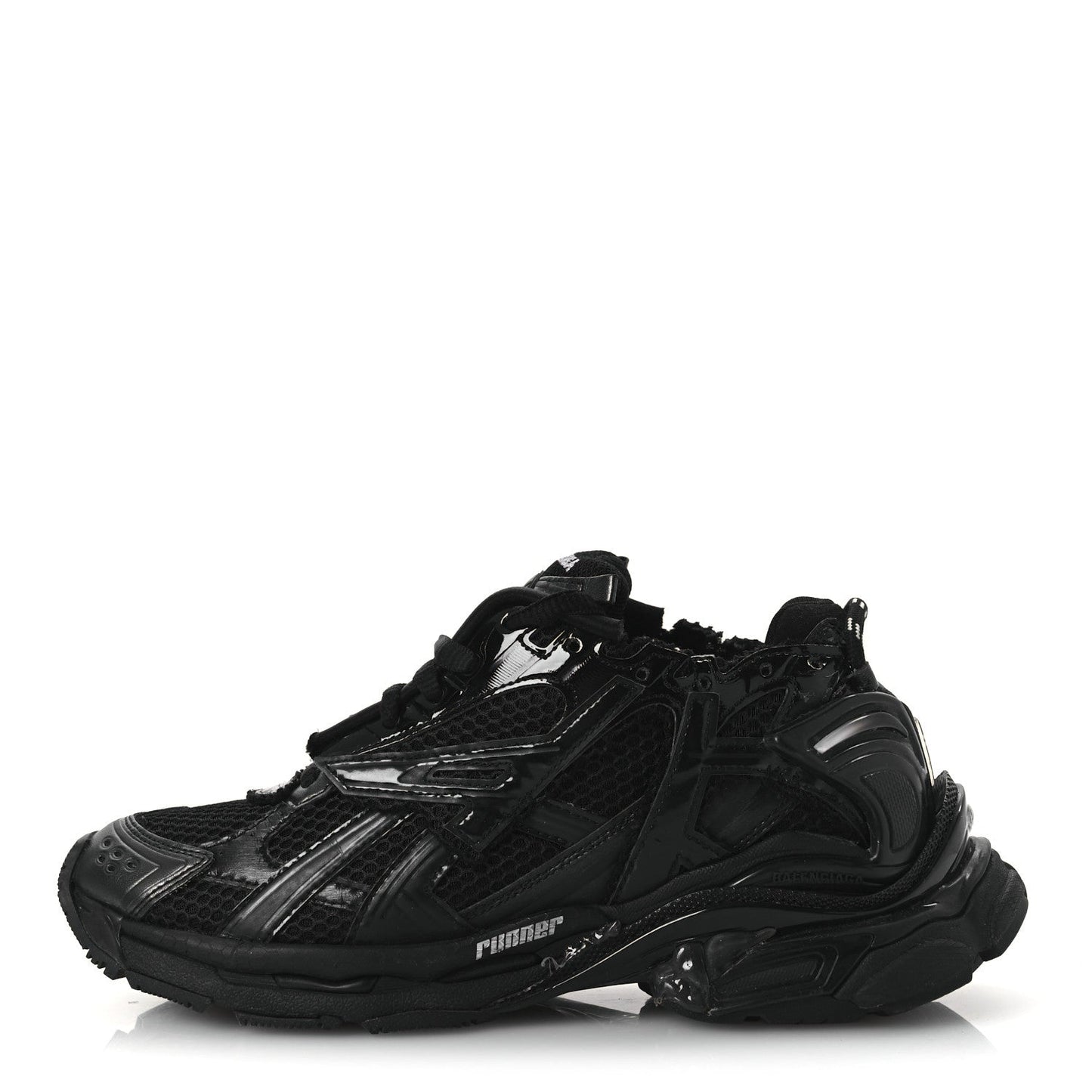 Mesh Rubber Monocolor Womens Runner Sneakers 40 Black