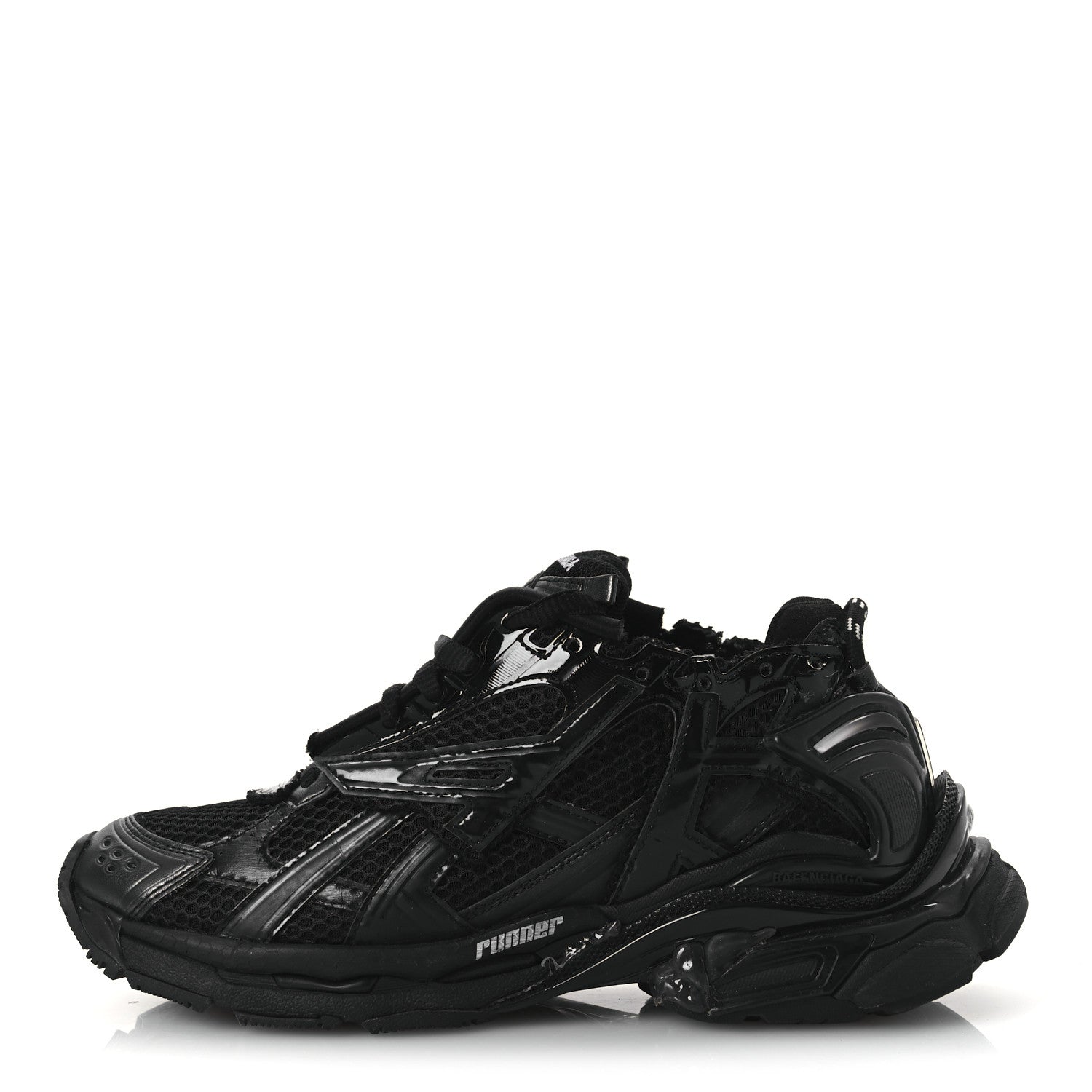 Balenciaga Mesh Rubber Monocolor Womens Runner Sneakers 40 Black 1 of 10