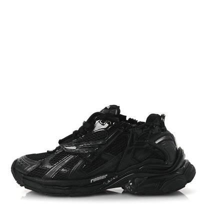 Balenciaga Mesh Rubber Monocolor Womens Runner Sneakers 40 Black 1 of 10
