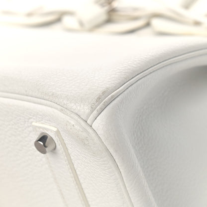 Hermes Taurillon Clemence Birkin 35 White 9 of 21