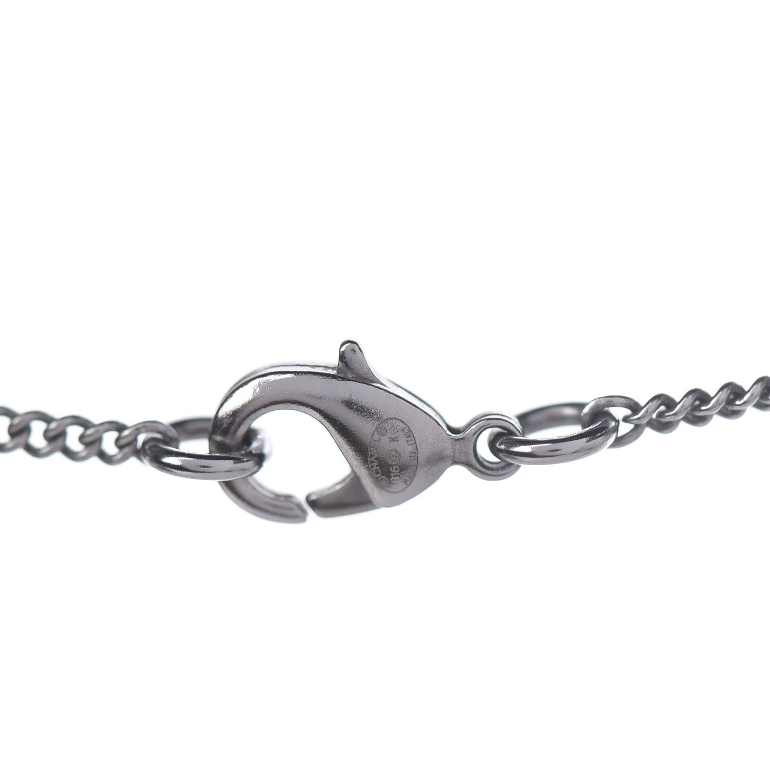 Chanel Baguette Crystal Large CC Necklace Silver Black 3 of 4