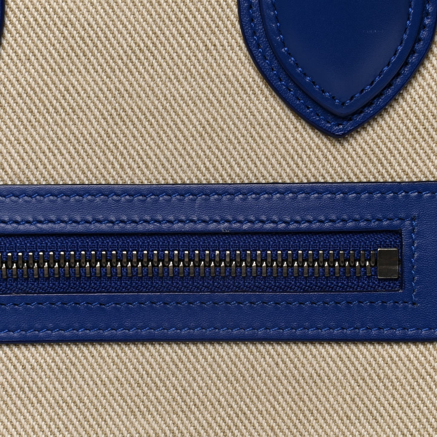 Canvas Smooth Calfskin Nano Tri-Color Luggage Natural Blue