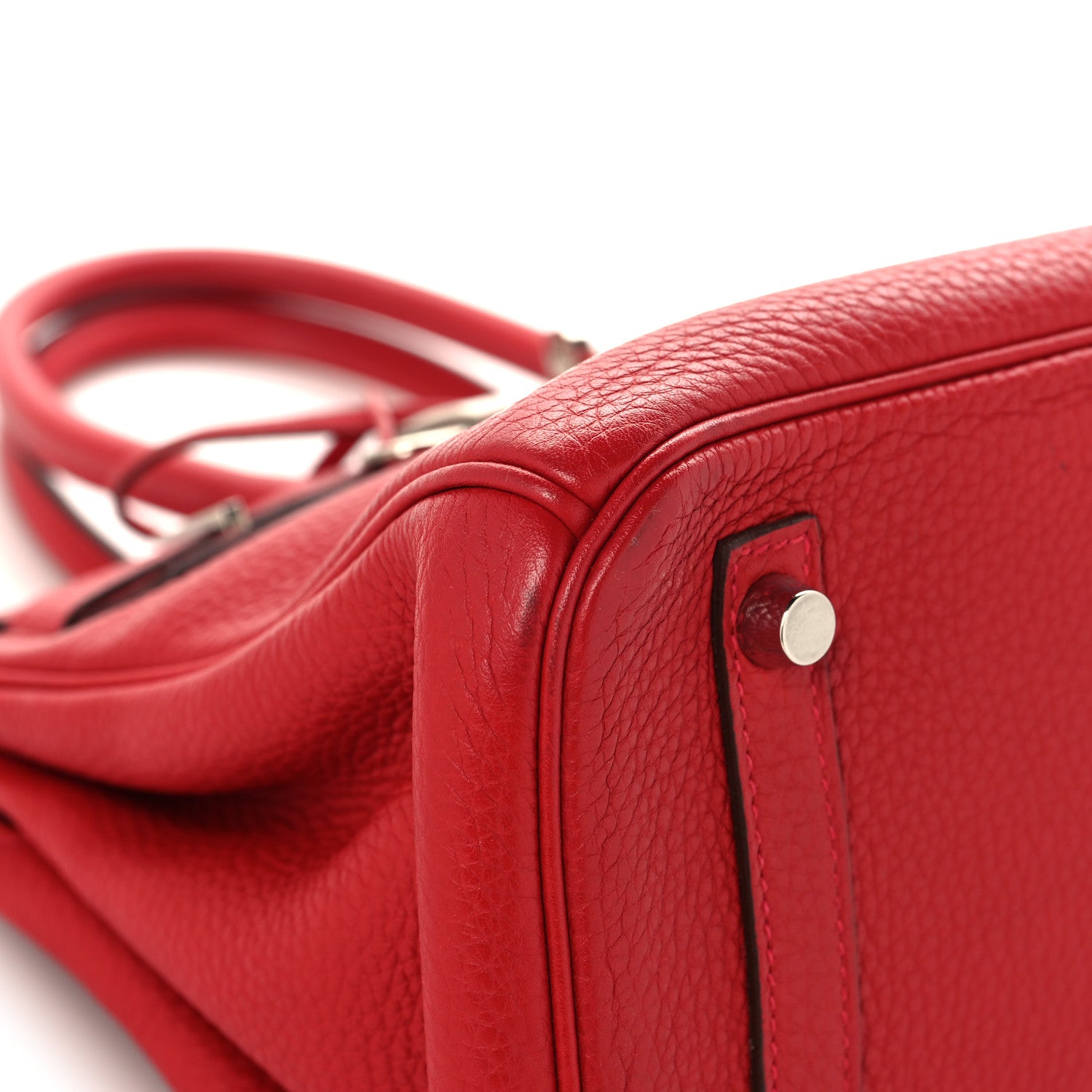 Hermes Taurillon Clemence Birkin 30 Rouge Casaque 9 of 12