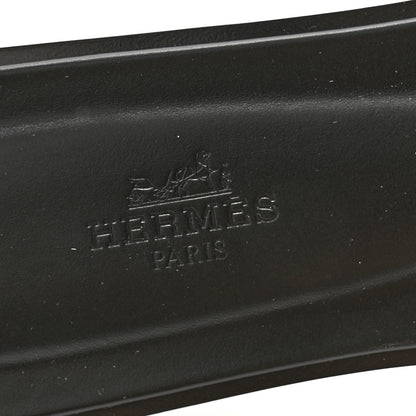 Hermes Box Calfskin Oran Sandals 37 Black 6 of 9