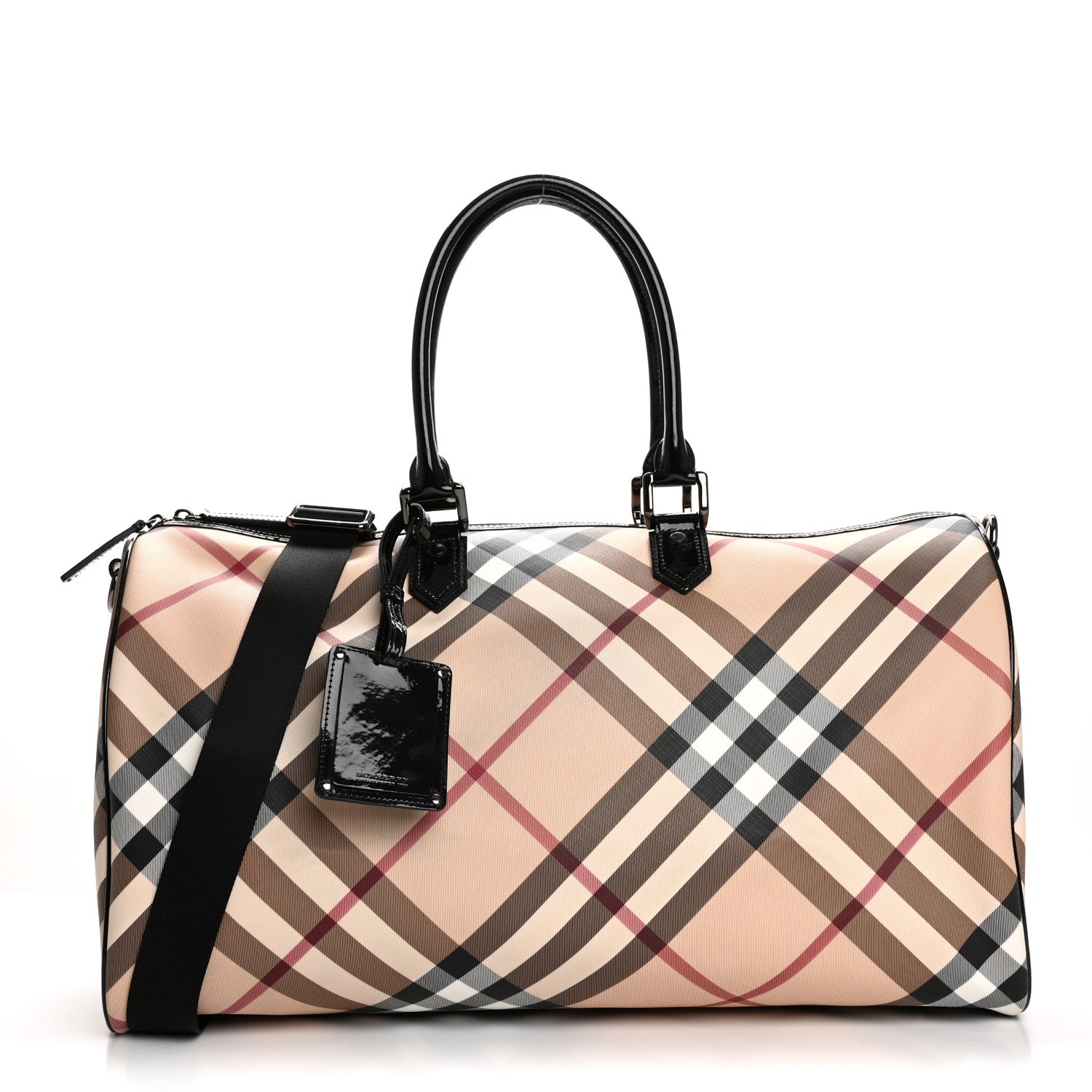 Burberry Supernova Check Duffle Bag Black 1 of 15