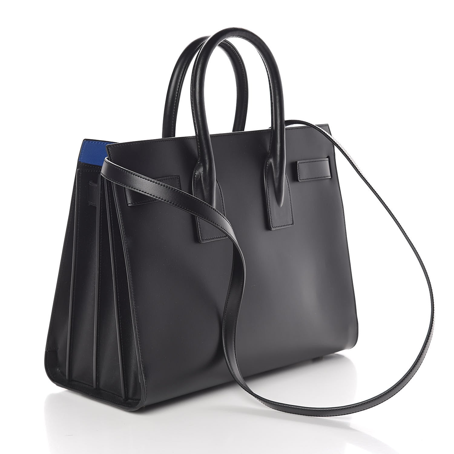 Saint Laurent Calfskin Small Sac De Jour Black Royal Blue 3 of 9