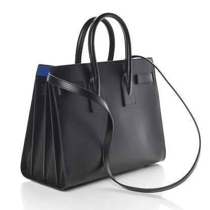 Saint Laurent Calfskin Small Sac De Jour Black Royal Blue 3 of 9