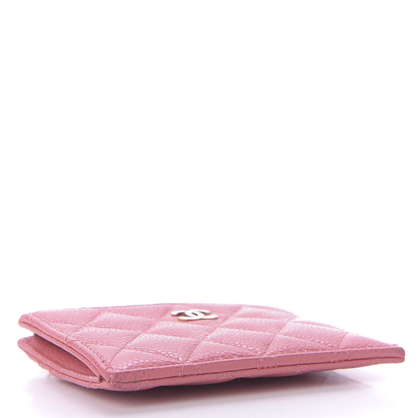 Caviar Quilted CC Zip Card Holder Pink