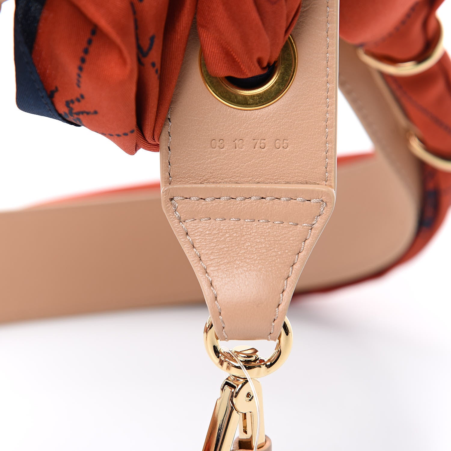 Chloe Calfskin Silk Little Horses Scarf Strap Earthy Red 7 of 7