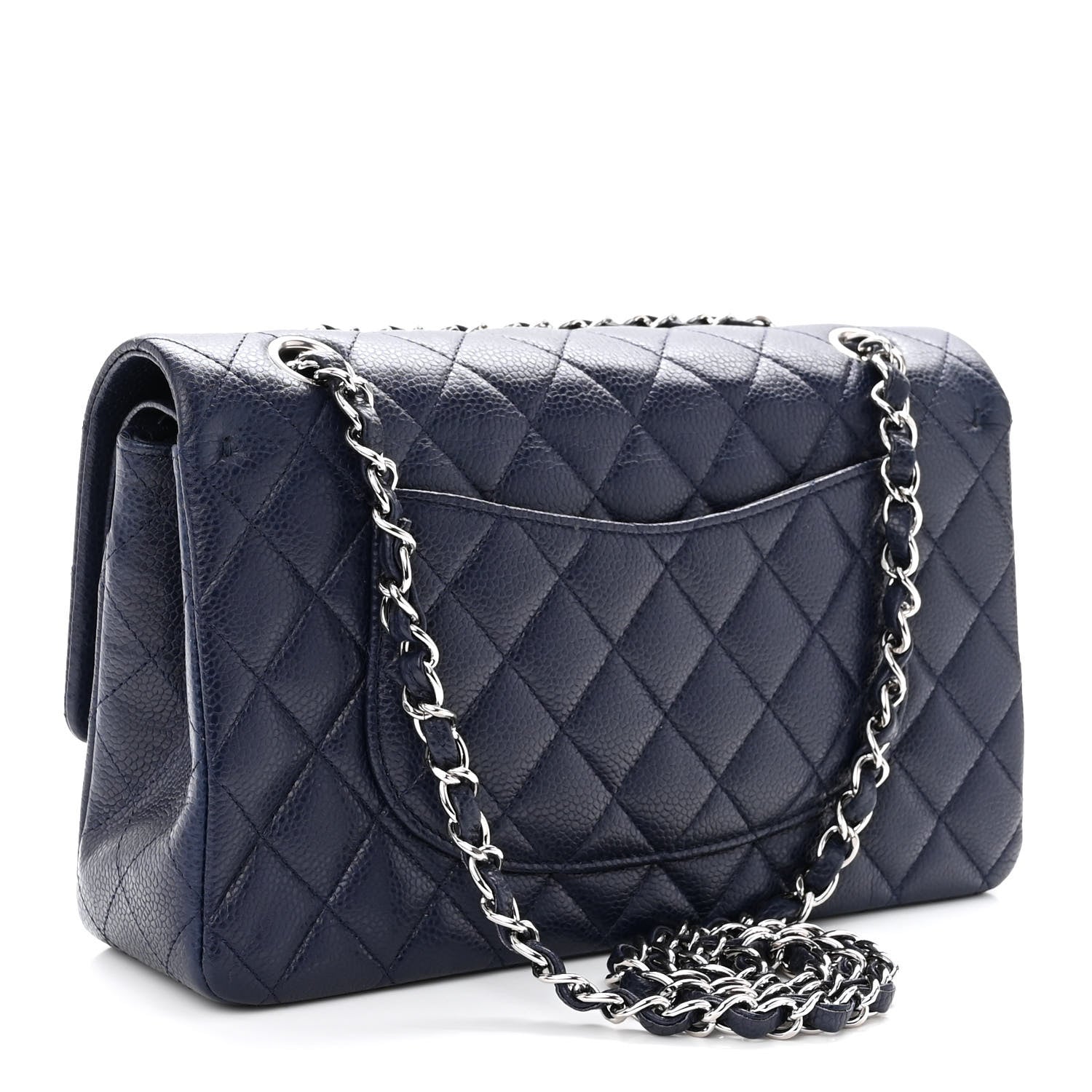 Chanel Caviar Quilted Medium Double Flap Navy 3 of 9