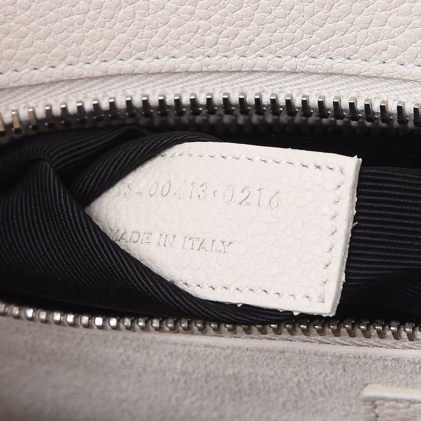 Grained Calfskin Small Rive Gauche White