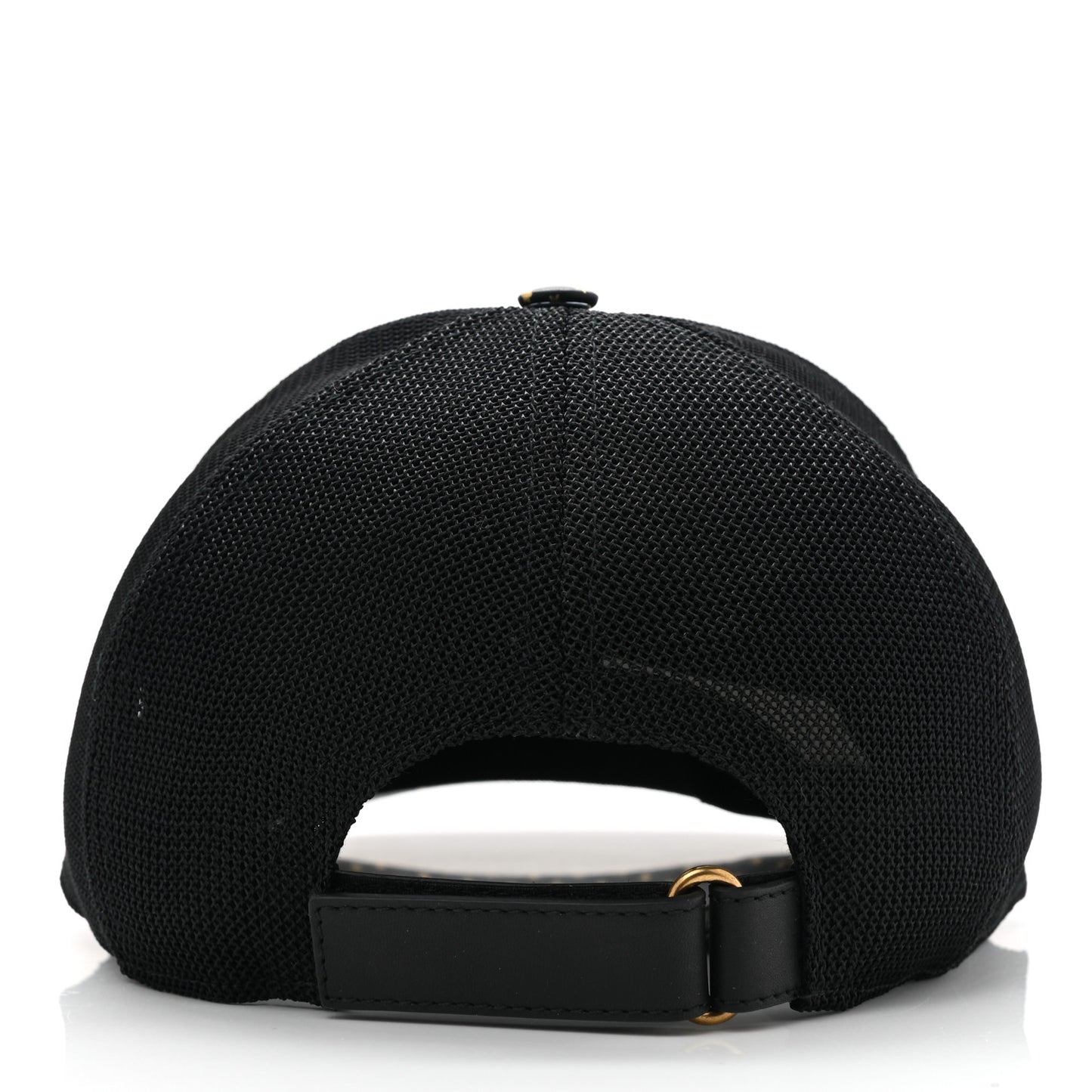 X SEGA Calfskin GUCCY Stars Baseball Hat M Black Gold
