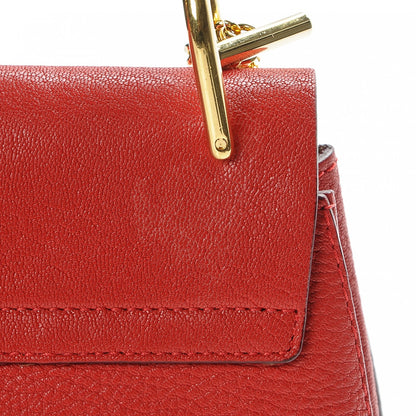 Chloe Grained Lambskin Drew Shoulder Bag Plaid Red 7 of 9