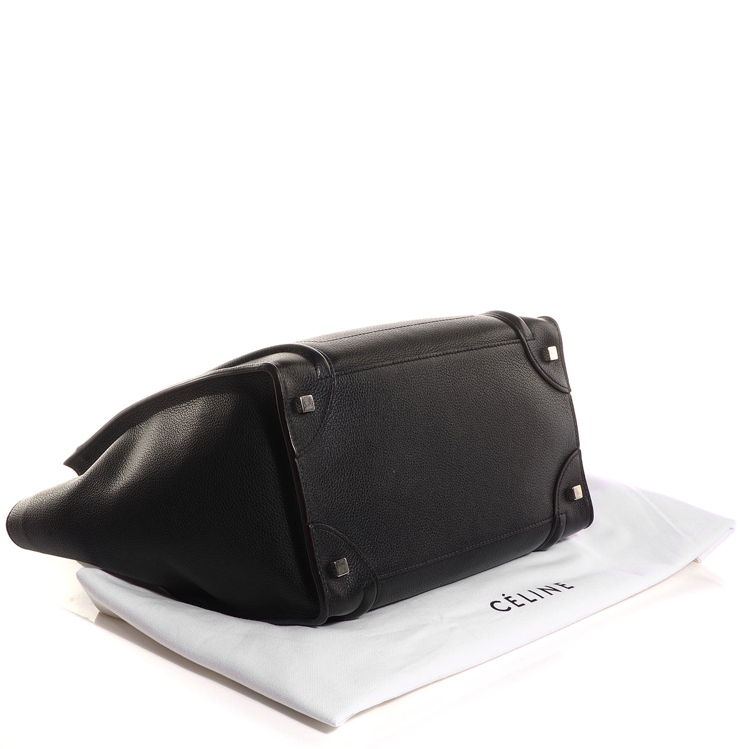 Celine Drummed Calfskin Mini Luggage Black 4 of 9