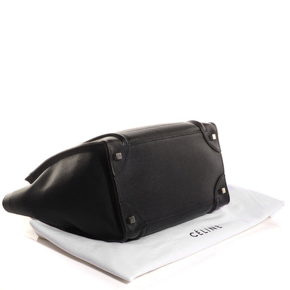 Celine Drummed Calfskin Mini Luggage Black 4 of 9