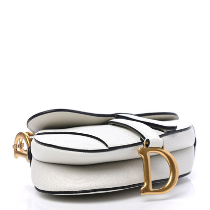 Christian Dior Grained Calfskin Mini Saddle Bag White 3 of 6