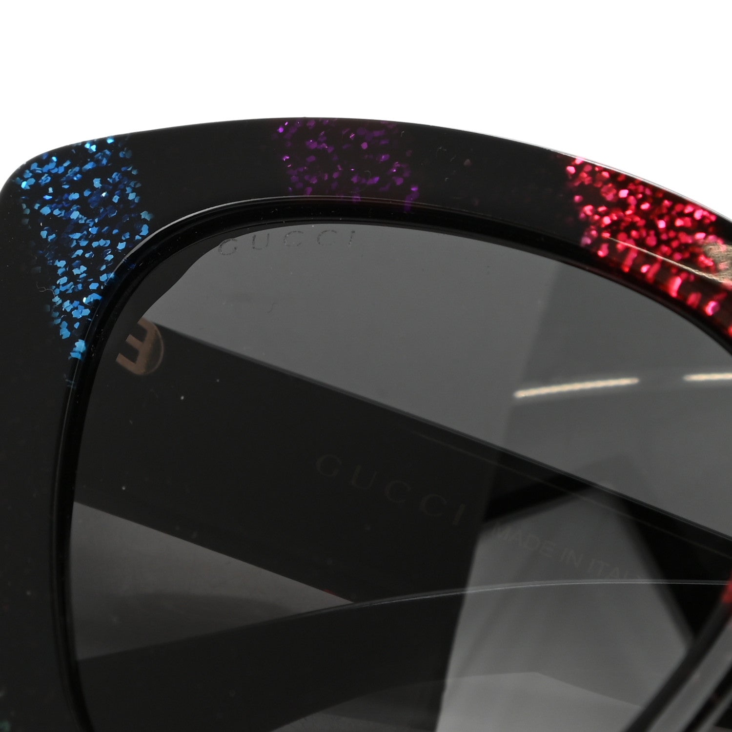 Gucci Acetate Glitter Sunglasses GG0327S Black 7 of 7