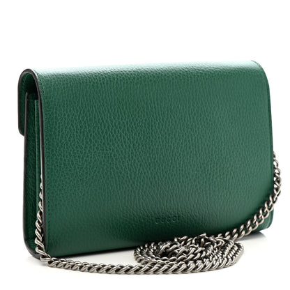 Gucci Calfskin Mini Dionysus Chain Wallet Emerald 3 of 11
