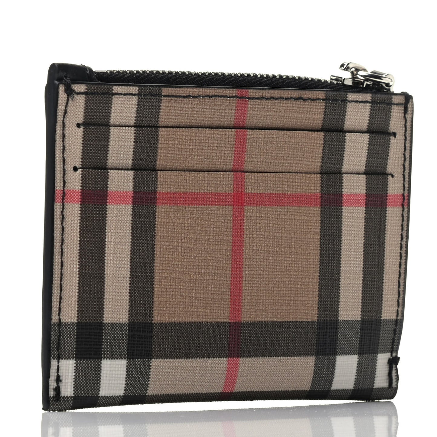 Coated Canvas House Check Coin Case Card Holder