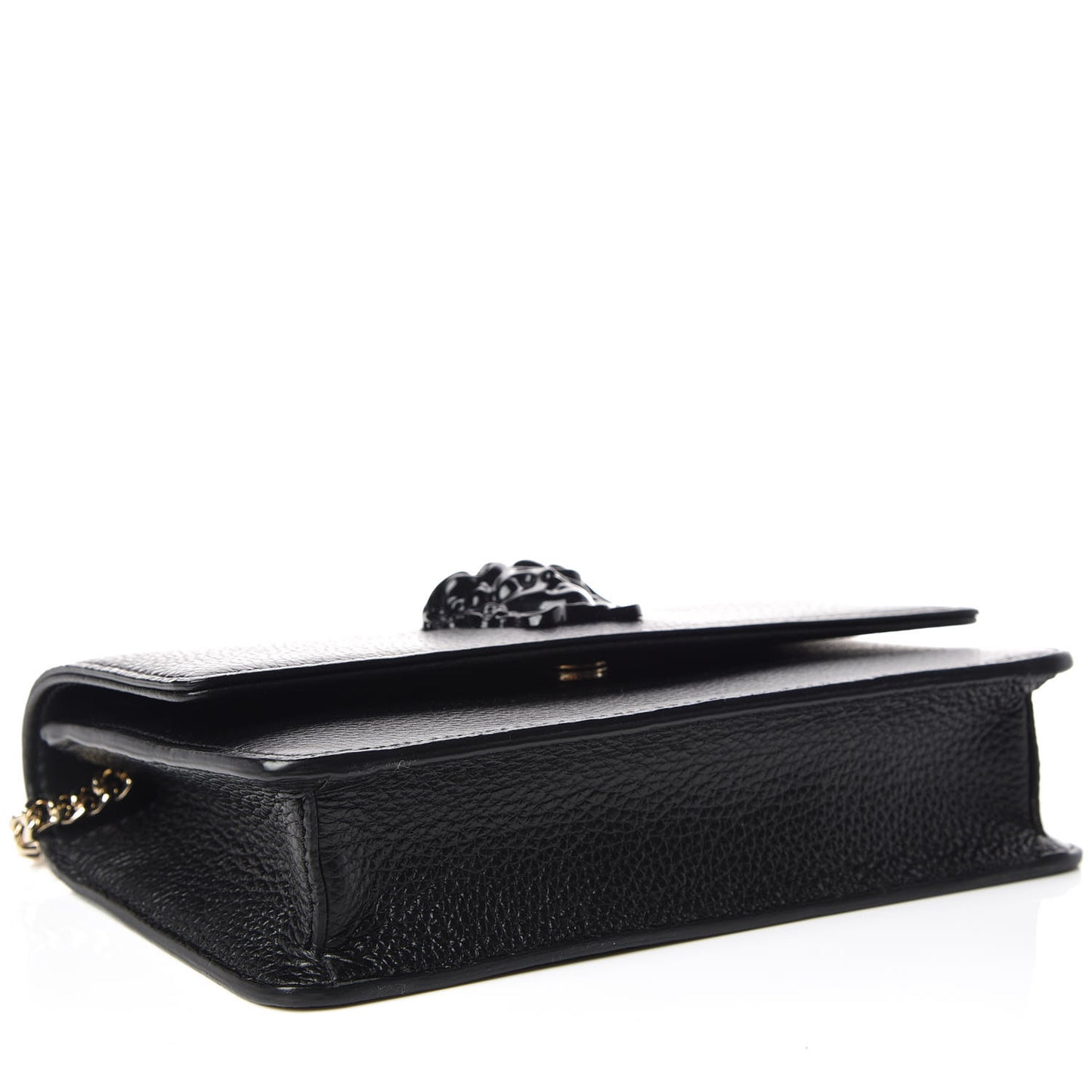 Grained Calfskin Palazzo Chain Evening Bag Black