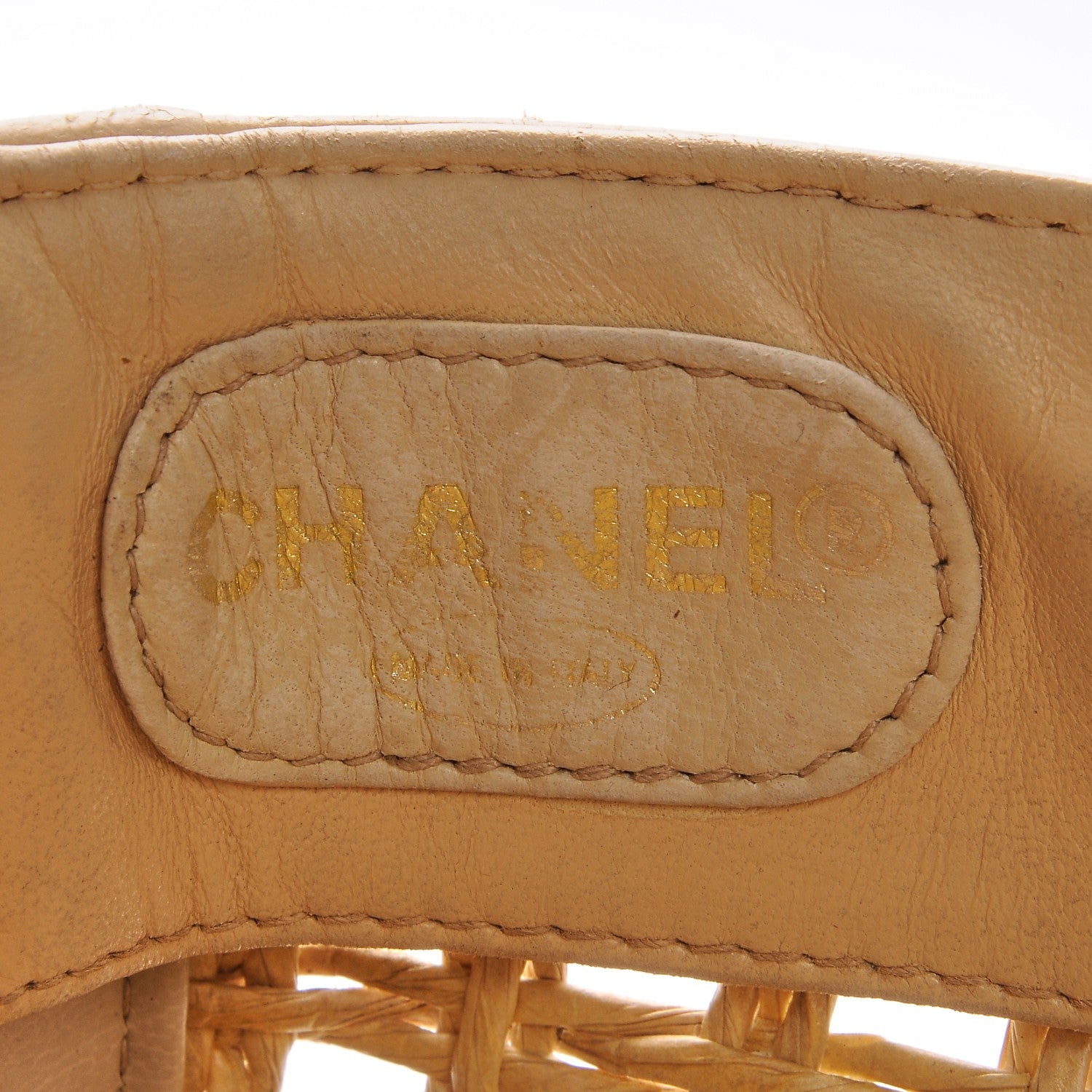 Chanel Lambskin Straw CC Tote Beige 6 of 6