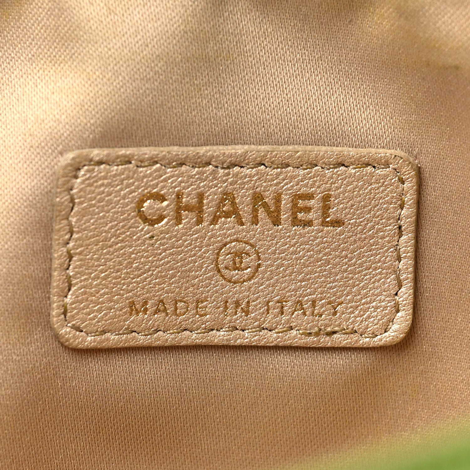 Chanel Lambskin Camellia Embossed Cosmetic Case Green 6 of 11