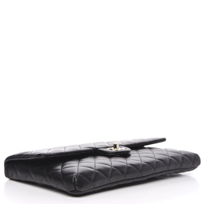 Chanel Lambskin Quilted Flap Clutch Black 4 of 10
