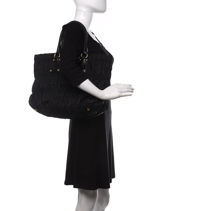 Prada Tessuto Nylon Gaufre Tote Black 2 of 9