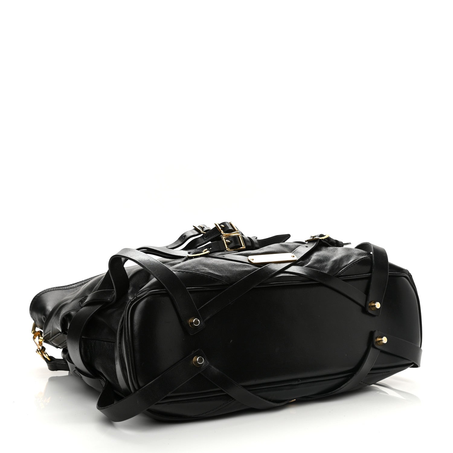 Burberry Soft Lambskin Bridle Calfskin Medium Gosford Hobo Black 4 of 19