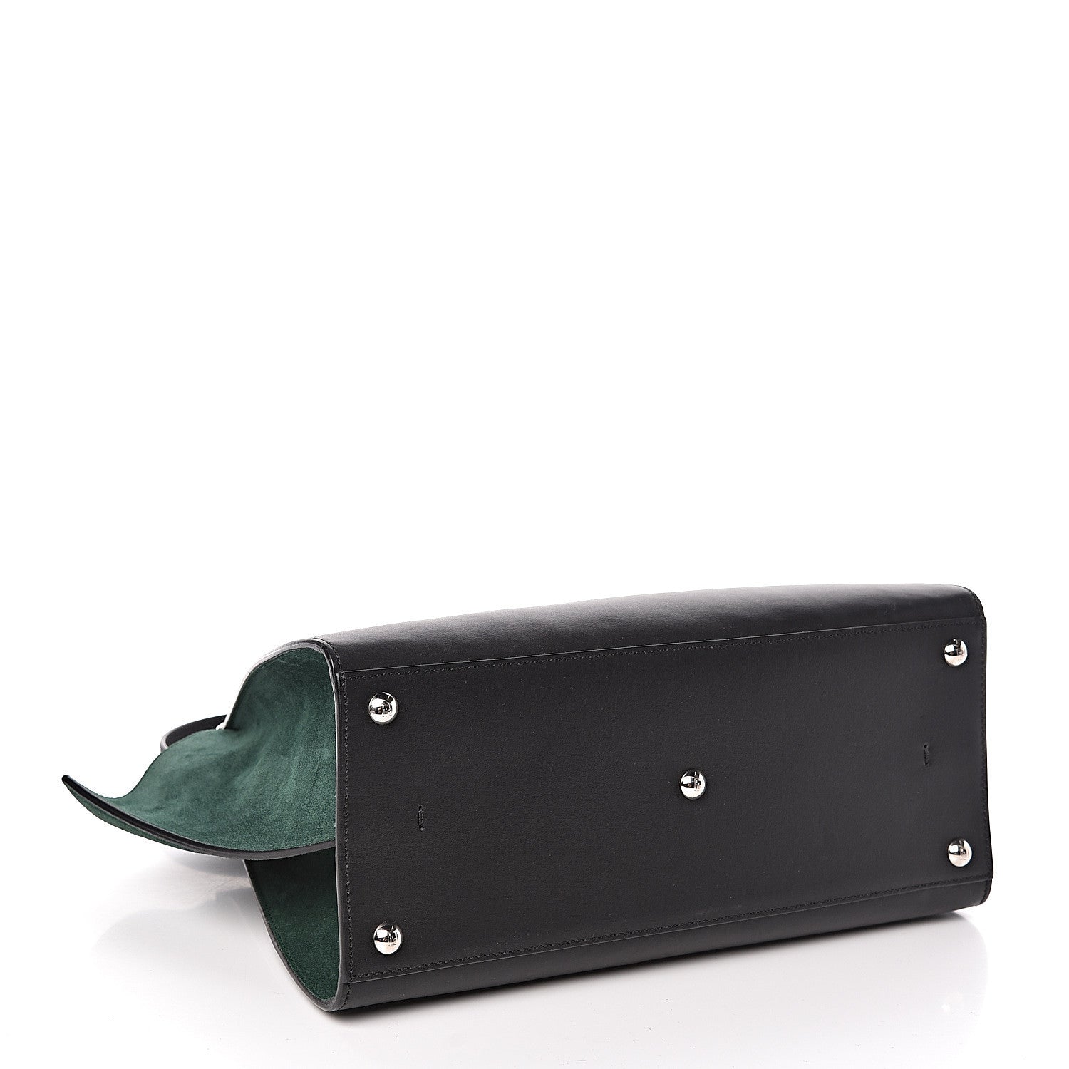 Fendi Vitello Baltico Kore Petite 3Jours Tote Black Verde Prato 4 of 10