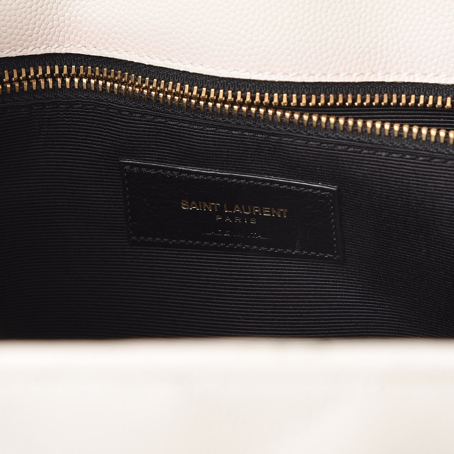 Saint Laurent Grain De Poudre Matelasse Chevron Monogram Shopping Bag White 7 of 8