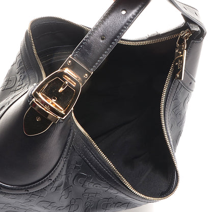 Gucci Leather Horsebit Embossed Glam Hobo Black 5 of 7