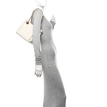 Bottega Veneta Nappa Intrecciato Small Parachute Chain Shoulder Bag Chalk 2 of 9