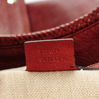 Gucci Pebbled Calfskin Medium Marrakech Shoulder Bag Red 7 of 7
