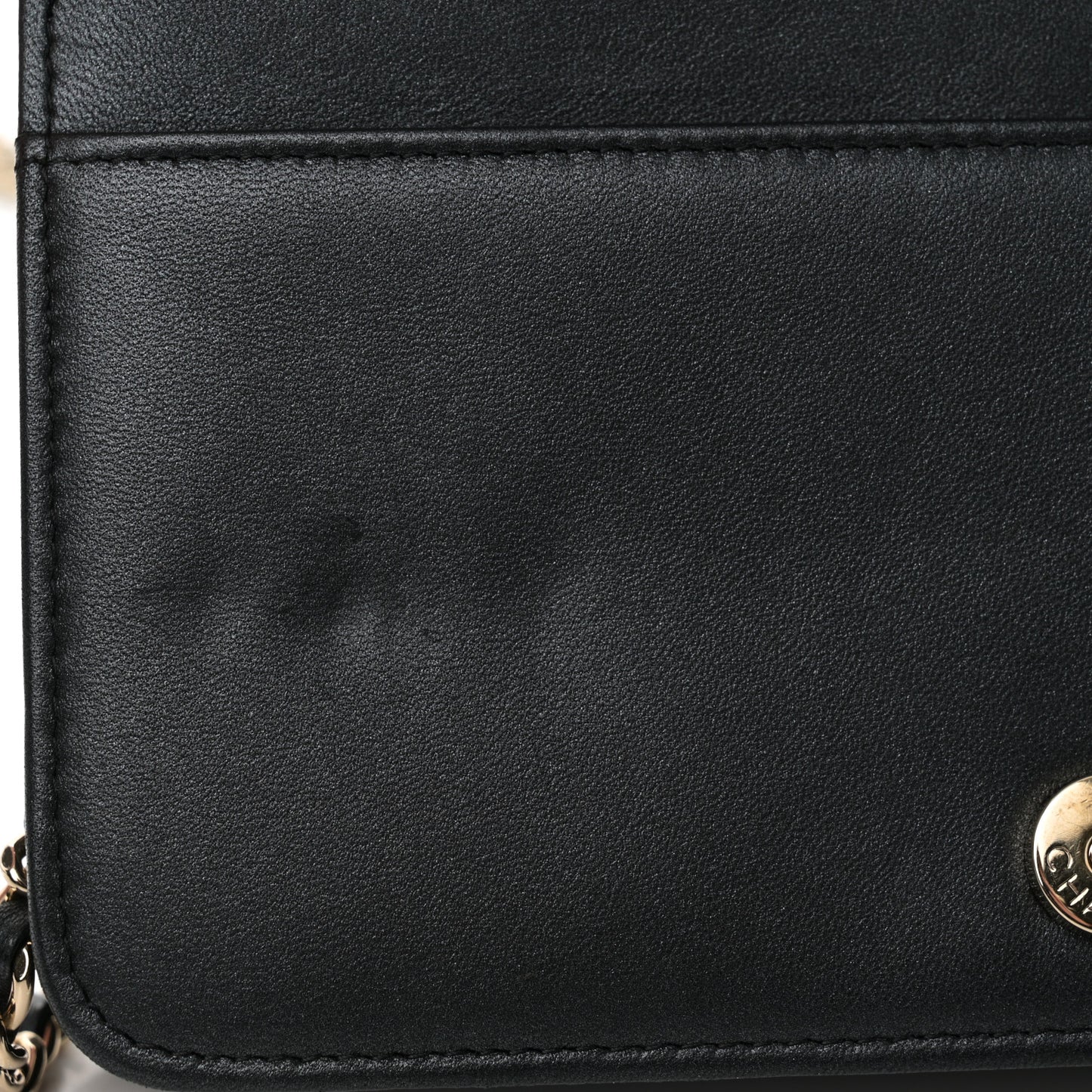 Iridescent Lambskin Quilted Pearl Wallet On Chain WOC Black