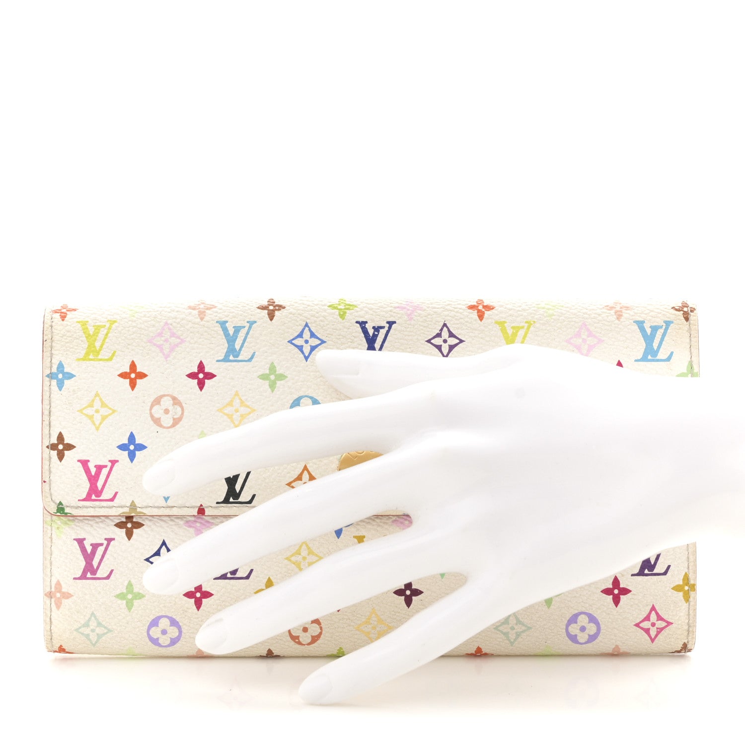 Louis Vuitton Monogram Multicolor Sarah Wallet White 2 of 11