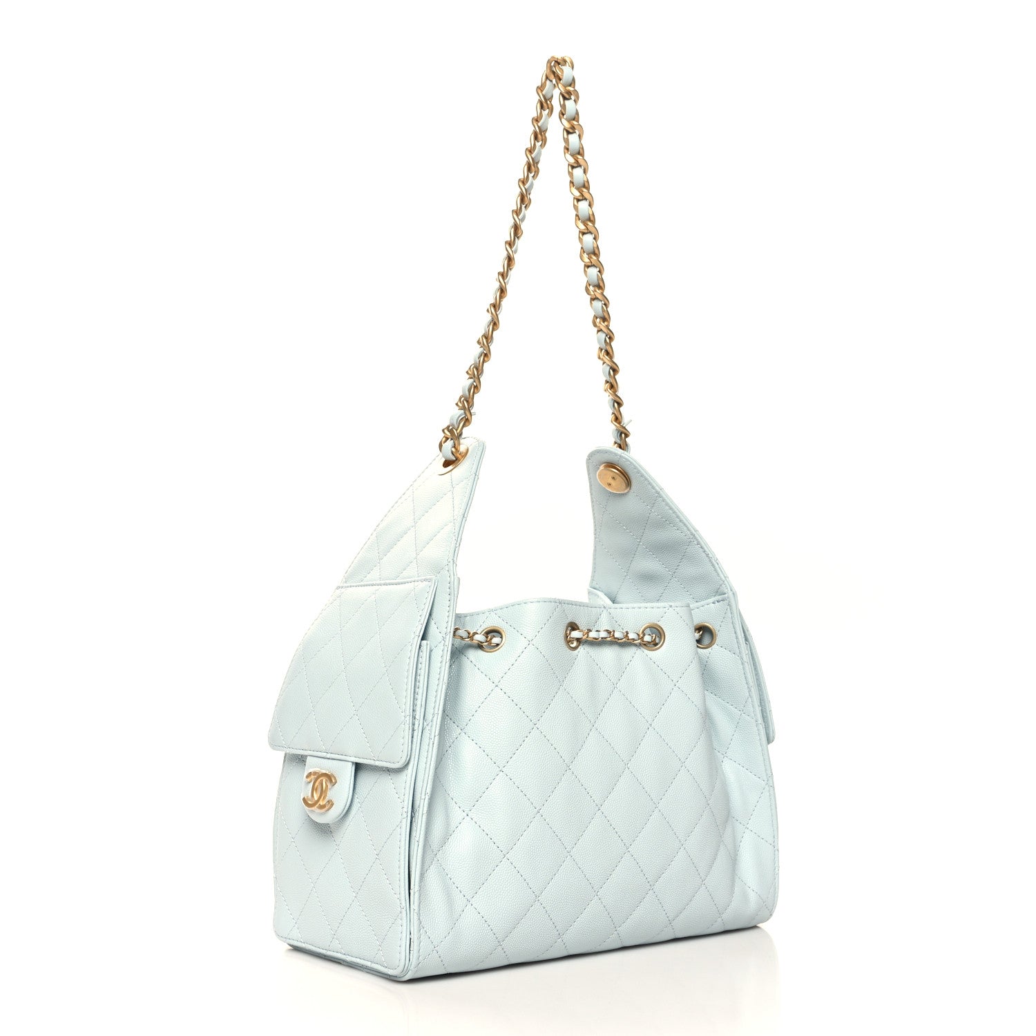 Chanel Caviar Quilted Small Chanel 25 Handbag Light Blue 3 of 11
