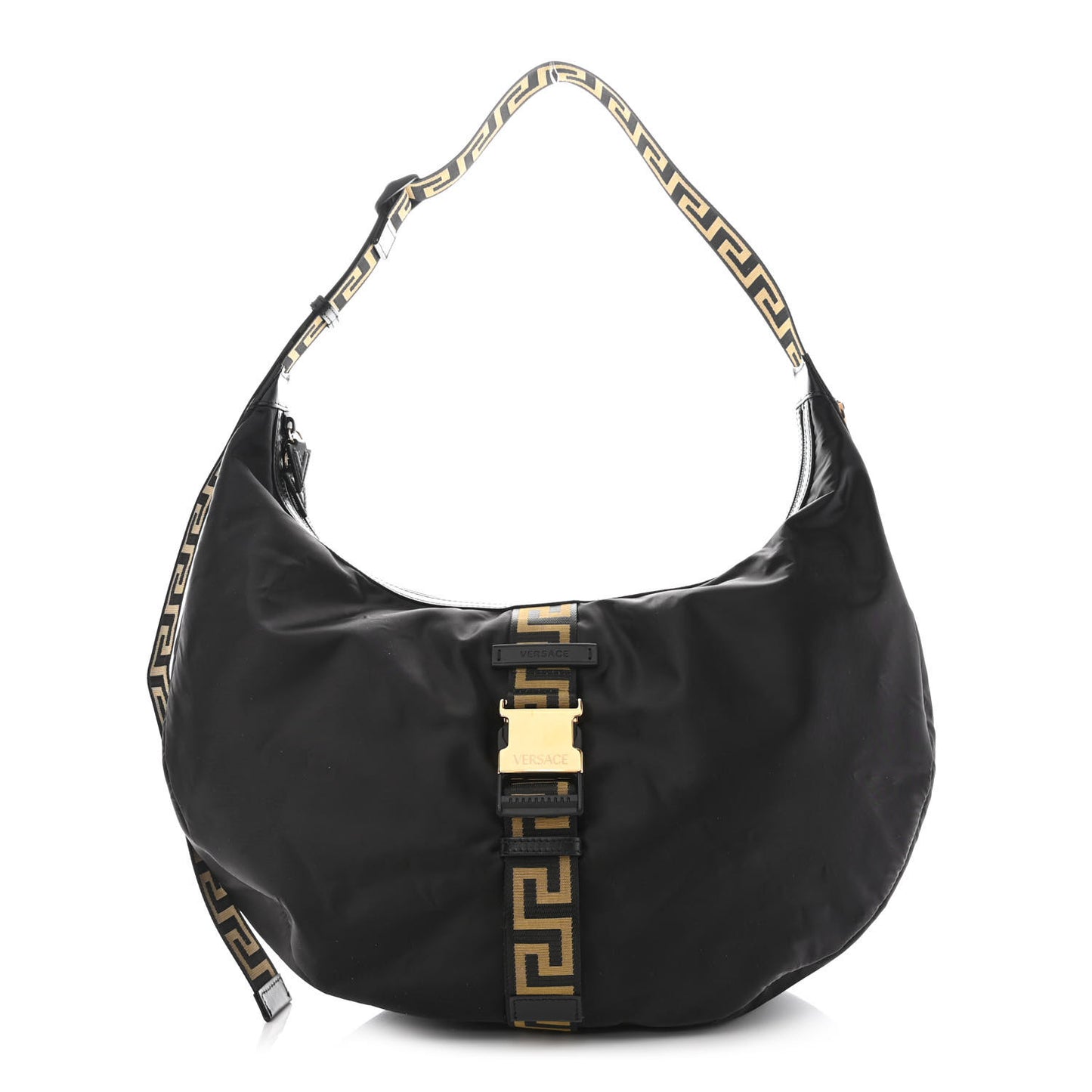 Nylon Greca Buckle Hobo Black