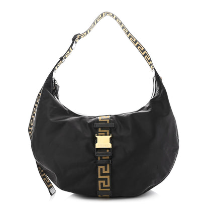 Versace Nylon Greca Buckle Hobo Black 1 of 10