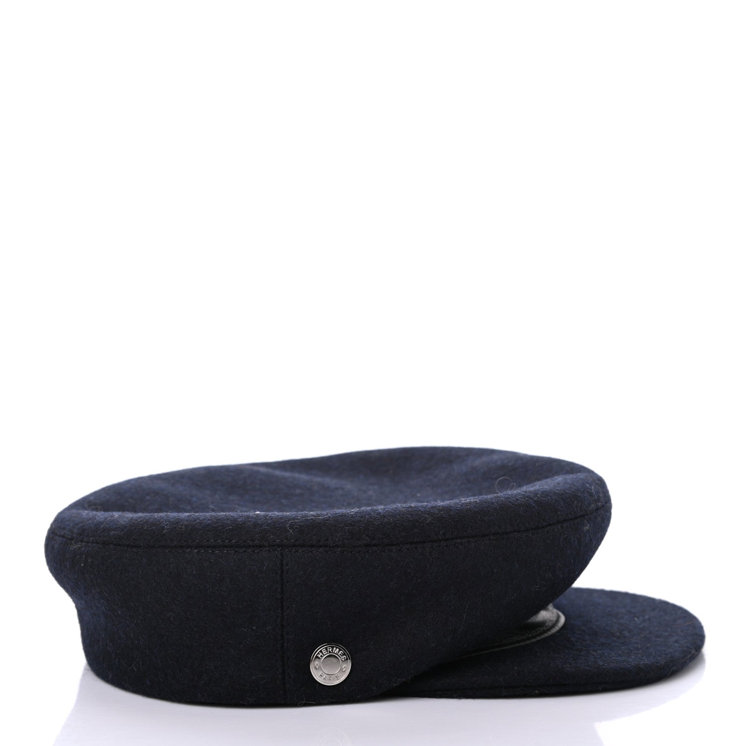Hermes Wool Calfskin Dani Cap 57 Marine Black 5 of 8