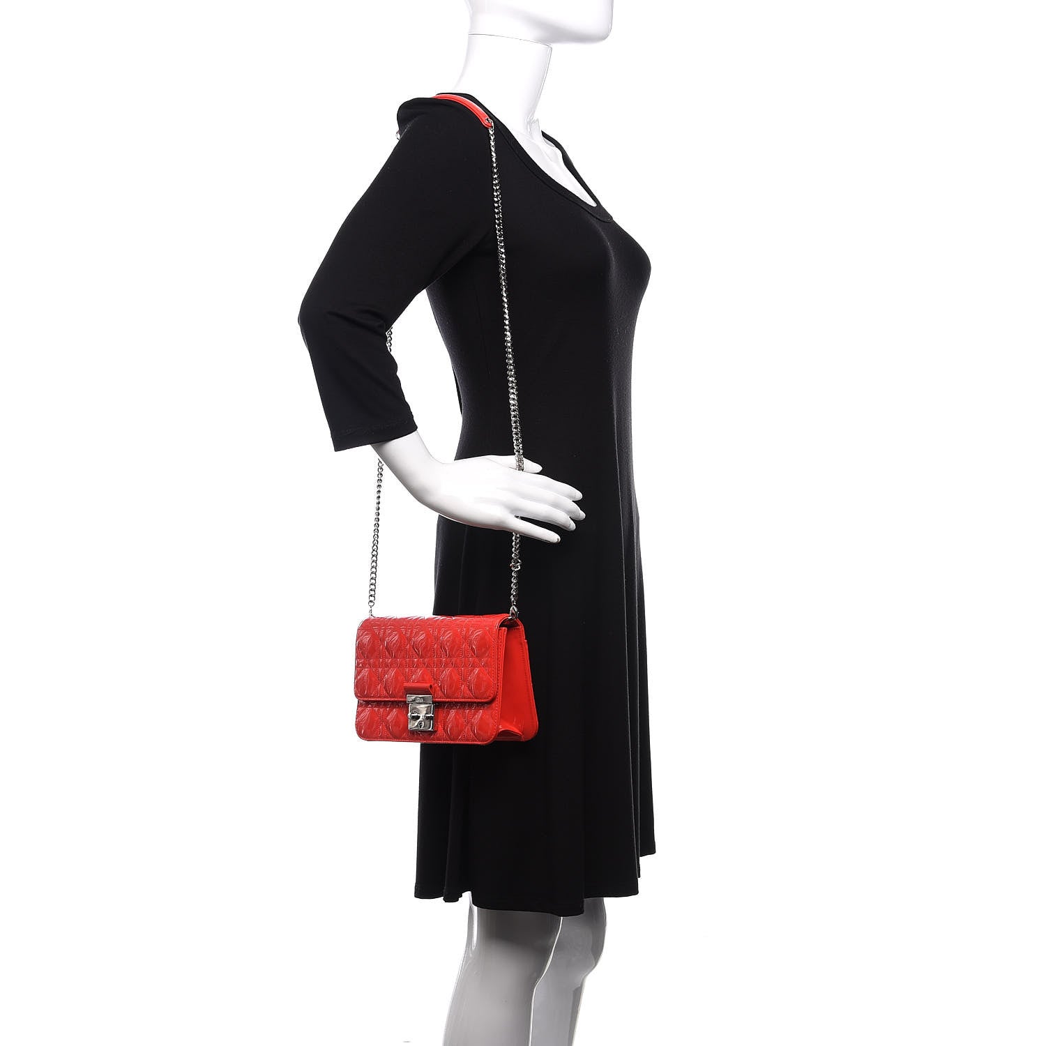 Christian Dior Patent Cannage Miss Dior Promenade Pouch Red 2 of 10